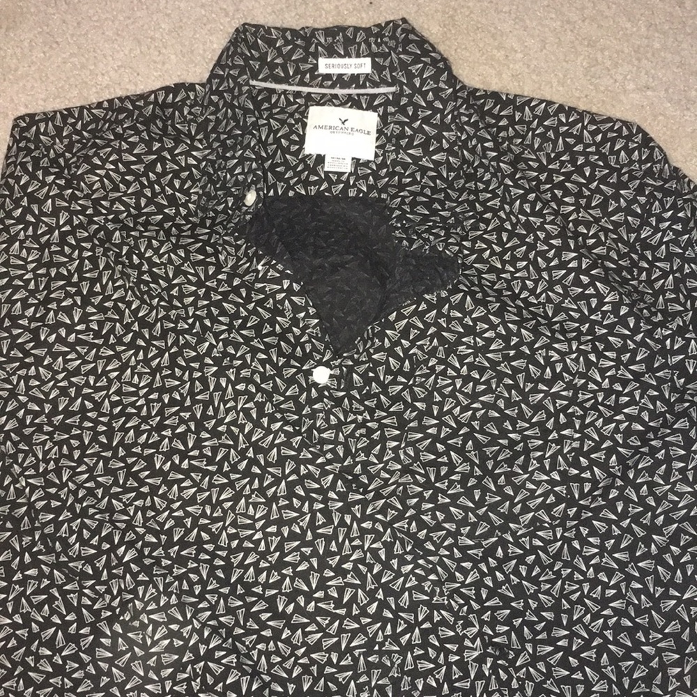 Paper airplane pattern button up